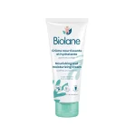 Tube blanc Biolane Crème nourrissante et hydratante, bouchon vert d'eau