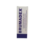 Étui blanc et bleu marine Brumadex, émulsion pour application cutanée
