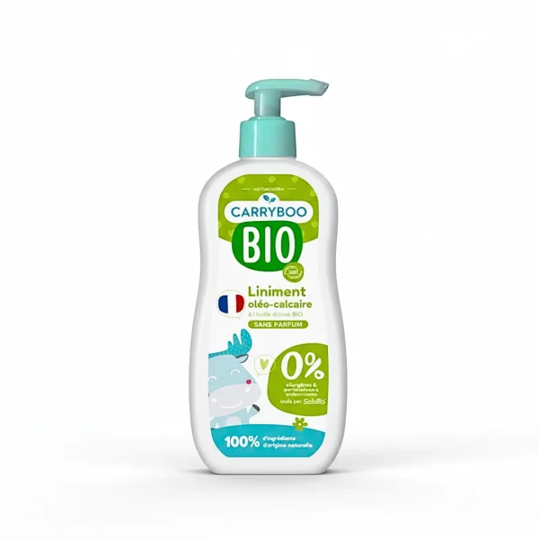 Flacon-pompe Carryboo Bio liniment oléo-calcaire à l'huile d'olive, sans parfum