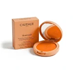 Boîtier et étui orange Caudalie Vinocrush poudre bronzante longue tenue 8,5 g