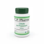 Flacon blanc et vert C.P. Pharme citrate de potassium 1000 mg 60 gélules