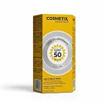 Étui jaune Cosmetix Dermatologie crème éclaircissante SPF 50, 50 ml