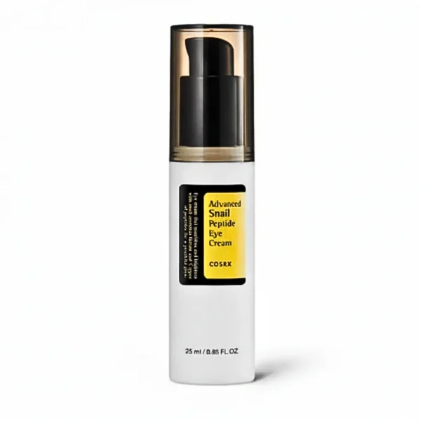 Flacon-pompe blanc et jaune Cosrx Advanced Snail Peptide Eye Cream 25 ml