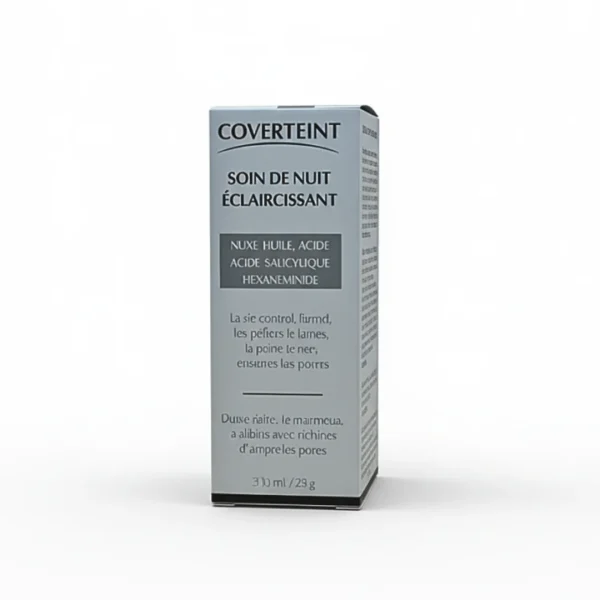 Étui gris clair Coverteint soin de nuit éclaircissant, format 30 ml