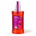 Flacon de bain de bouche rouge Ecodenta enfant avec bouchon doseur