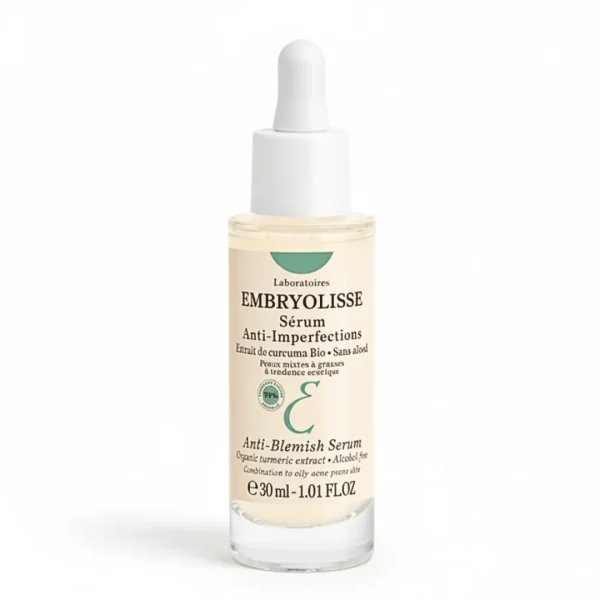 Flacon pipette beige Embryolisse Sérum Anti-Imperfections 30 ml fond blanc