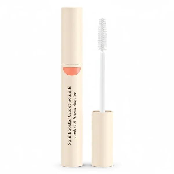 Tube beige Embryolisse soin booster cils et sourcils avec goupillon blanc