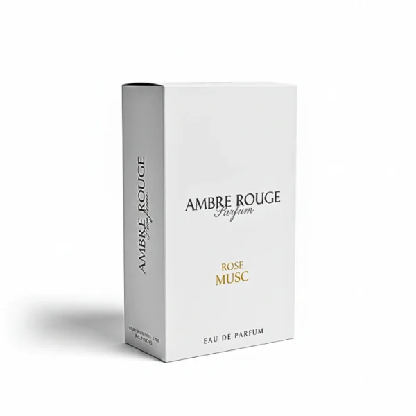 Étui blanc Ambre Rouge Parfum Rose Musc eau de parfum