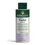 Flacon vert et violet Herbatint shampoing violet cheveux blancs décolorés 260ml