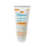 Tube blanc et orange ivaDerma lait solaire hydratant SPF 50 visage corps