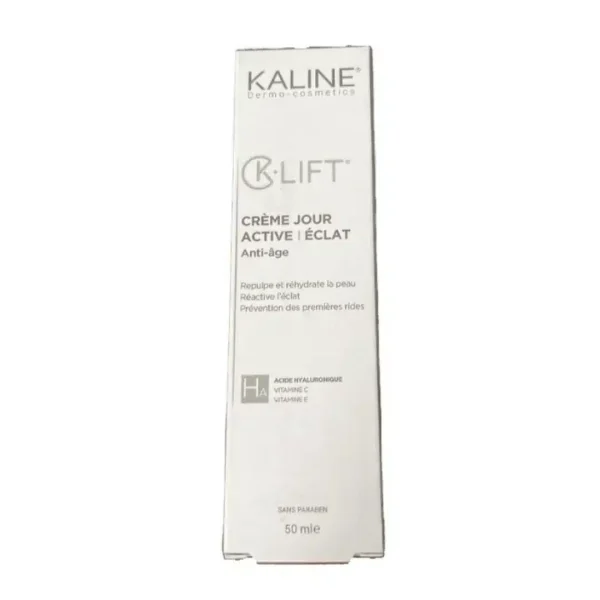 Étui blanc Kaline K.Lift crème jour Active Éclat anti-âge 50 ml