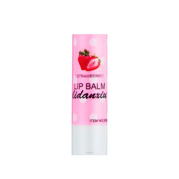 Stick de baume à lèvres Lidanxiu rose à pois, parfum fraise, packaging pastel