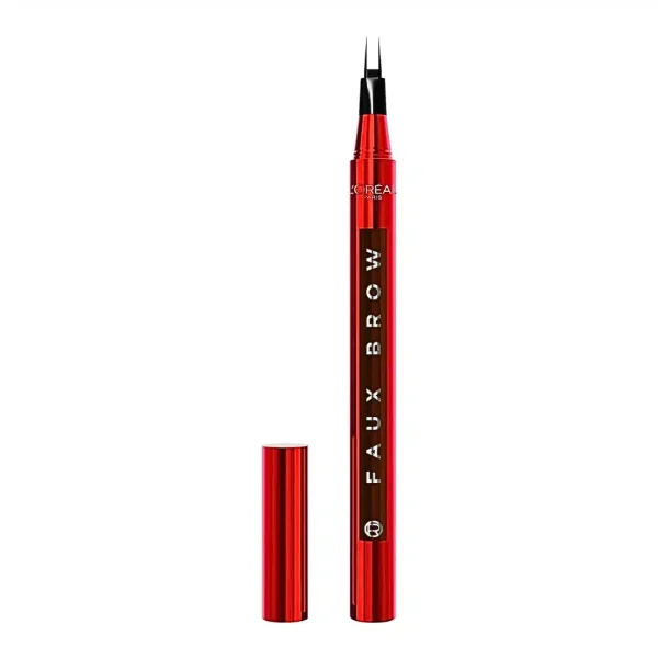 Feutre à sourcils rouge L'Oréal Paris Faux Brow teinte brun foncé