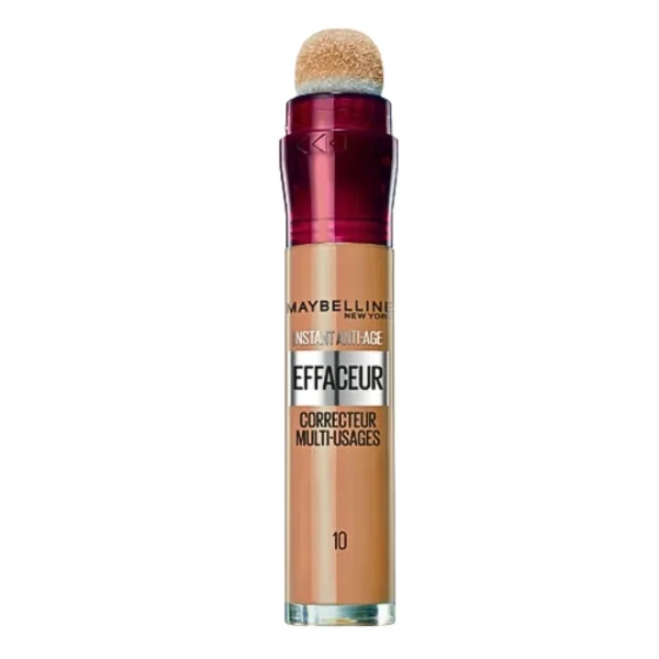 Tube anticerne Maybelline Effaceur teinte 10 caramel avec applicateur éponge