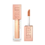 Tube de gloss Maybelline Lifter Gloss teinte nude dorée et son applicateur
