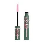 Tube vert de mascara Maybelline Lash Sensational Sky High et brosse rose