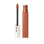 Tube nude caramel Maybelline Super Stay Matte Ink et applicateur flèche