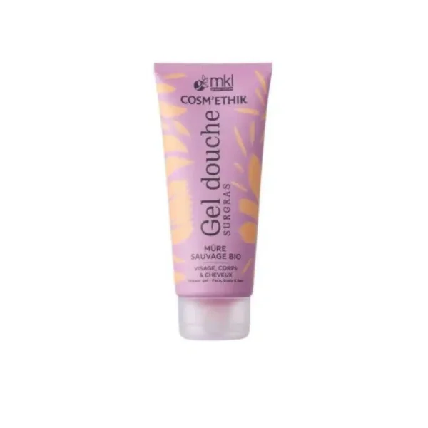Tube rose MKL Cosm'ethik gel douche surgras mûre sauvage bio 200 ml