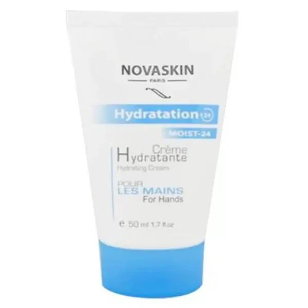 Tube blanc et bleu Novaskin Crème Hydratante pour les mains 50 ml