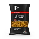 Sachet noir de fusilli Pasta Young Performance à 55 % de protéines