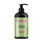 Flacon-pompe noir Mielle Rosemary Mint Strengthening Shampoo 355 ml