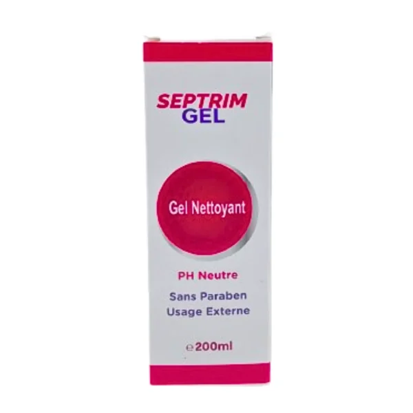 Étui blanc et rose du gel nettoyant Septrim 200 ml, pH neutre