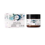 Étui fleuri bleu et pot en verre ambré Skinor Night Ritual crème de nuit