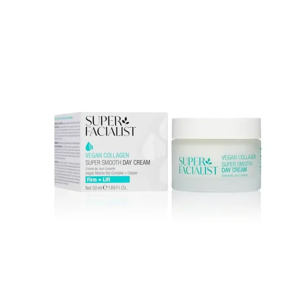 Pot et étui de la crème de jour Super Facialist Vegan Collagen 50 ml