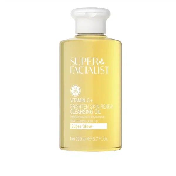 Flacon transparent d'huile démaquillante jaune Super Facialist Vitamin C+ 200 ml