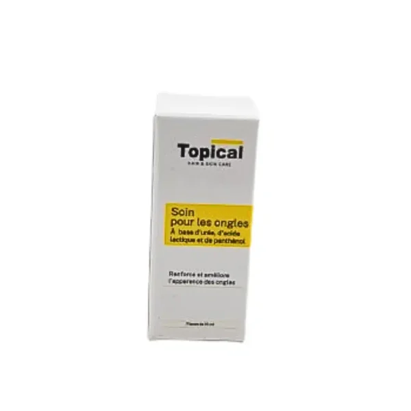 Étui blanc et jaune Topical soin pour les ongles à l'urée