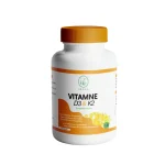 Flacon Urania Vitamine D3 et K2 60 capsules avec capsules jaunes