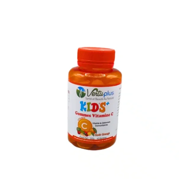 Pilulier orange Vertuplus Kids+ gommes vitamine C goût orange 60 gommes