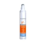 Flacon pompe blanc et orange Vidermina crème solaire invisible SPF50+ 50 ml