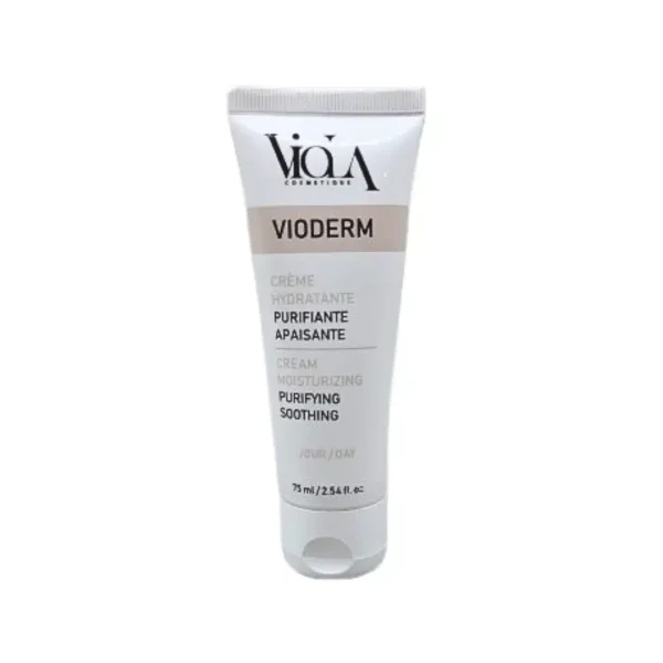 Tube blanc Viola Vioderm crème hydratante purifiante apaisante jour 75 ml