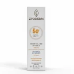 Étui blanc de la crème solaire invisible anti-taches Zyoderm SPF 50+ 50 ml