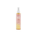 Flacon spray huile solaire Alphanova Sun Glow SPF50 teinte ambrée