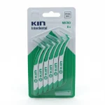 Blister vert de six brossettes interdentaires KIN Micro 0,9 mm