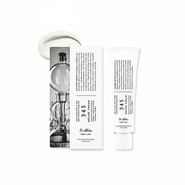 Tube et étui blancs Dr Althea 345 Relief Cream avec touche de crème